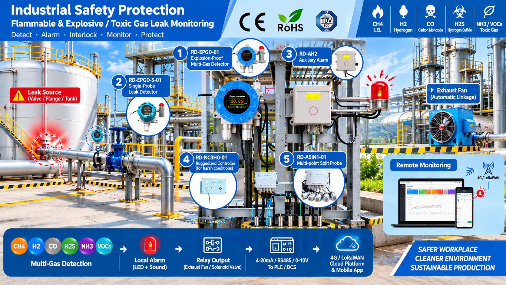 Explosion-proof gas sensor system