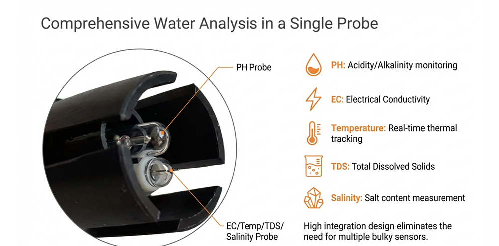 Precision Monitoring:PH.EC.Temperature.TDS. Salinity sensor