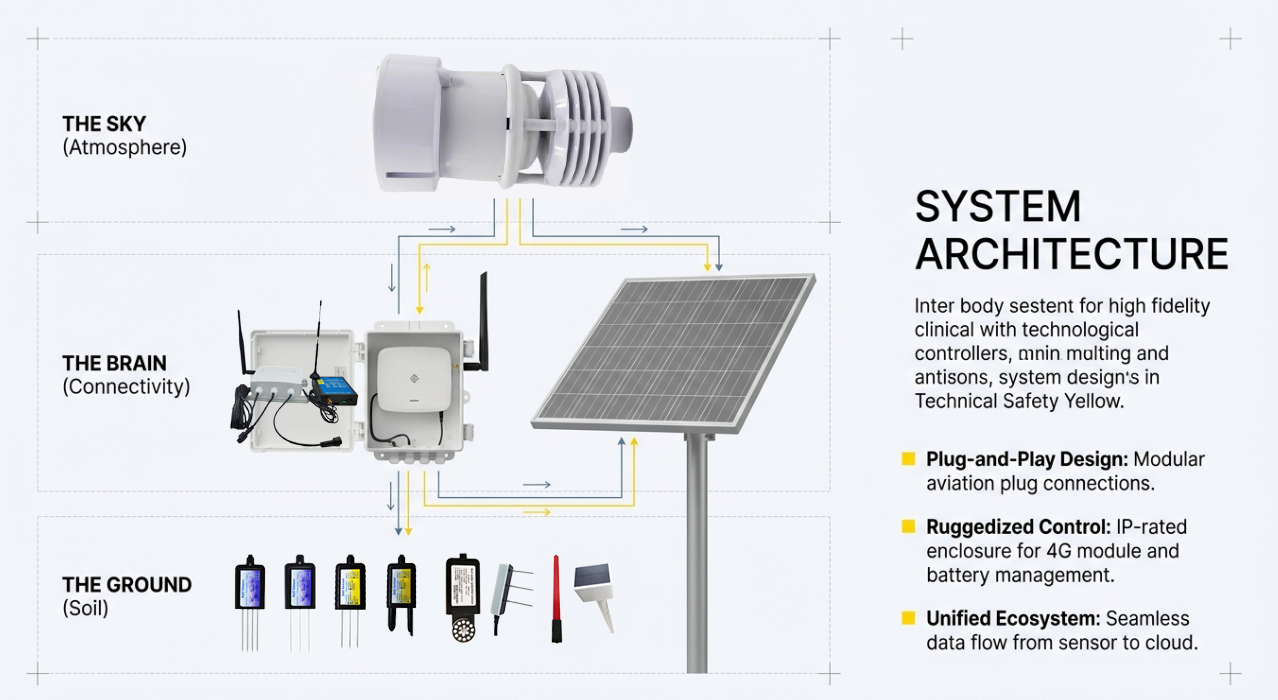 HD-WSM-A11-01 Ultrasonic Weather Station Integrated with 4G Solar Power System