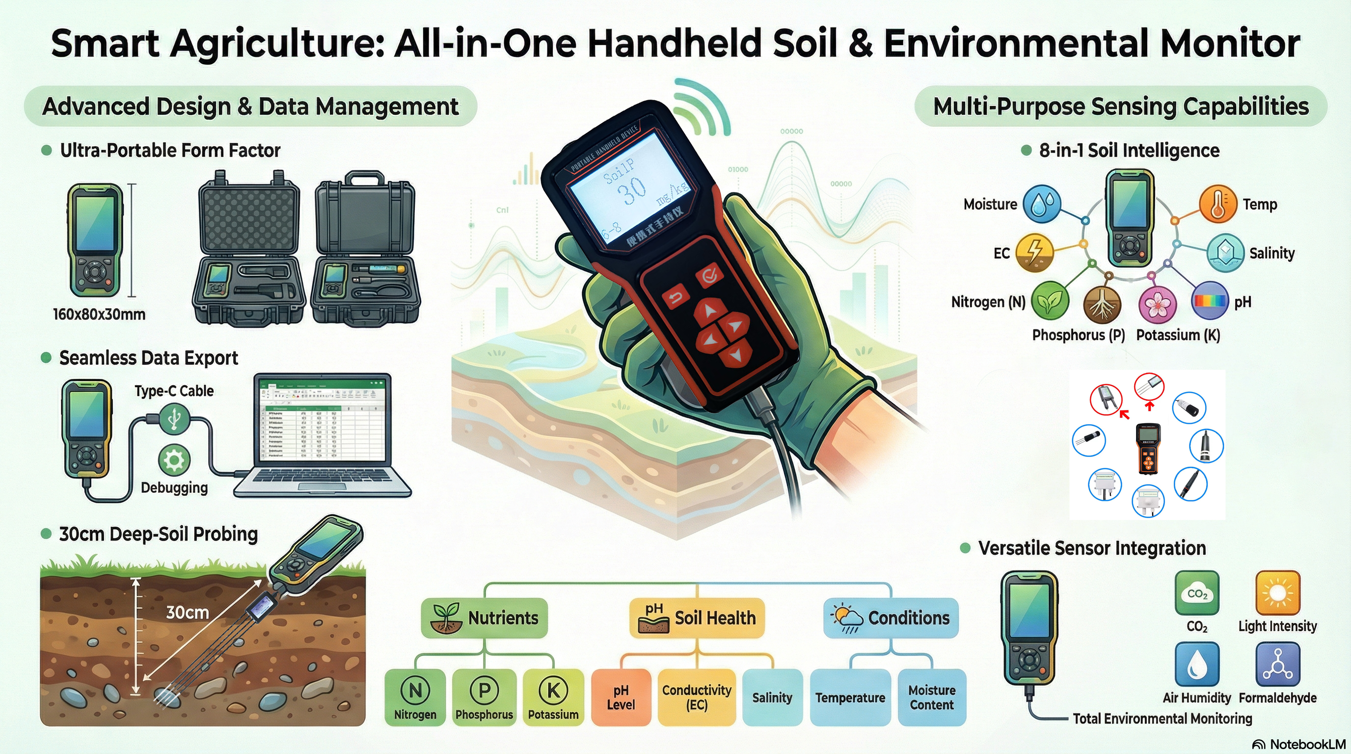 soil sensor with handmeter