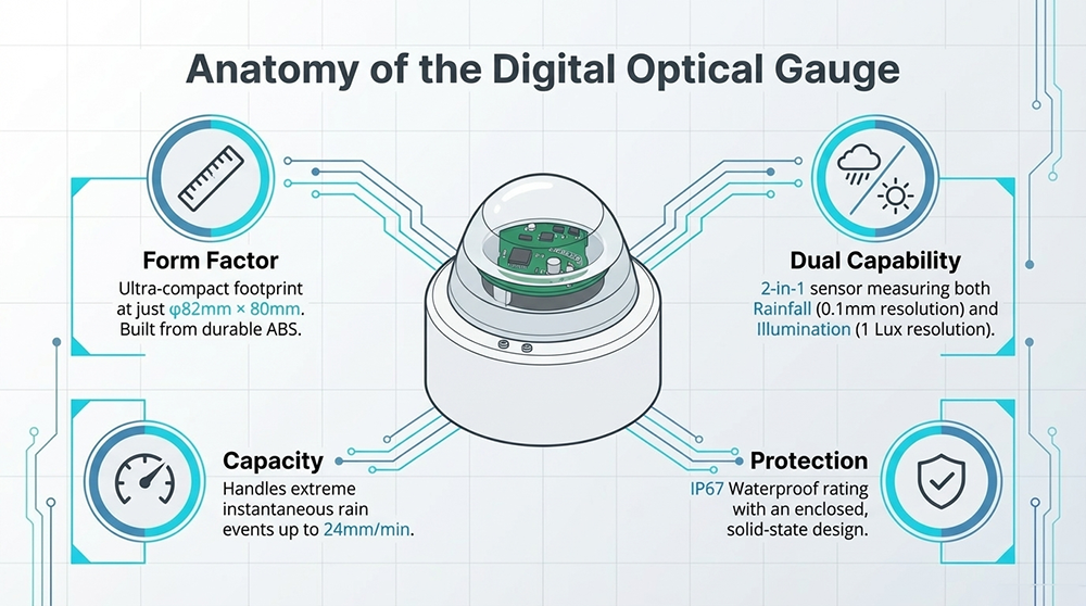 Optical rain gauge